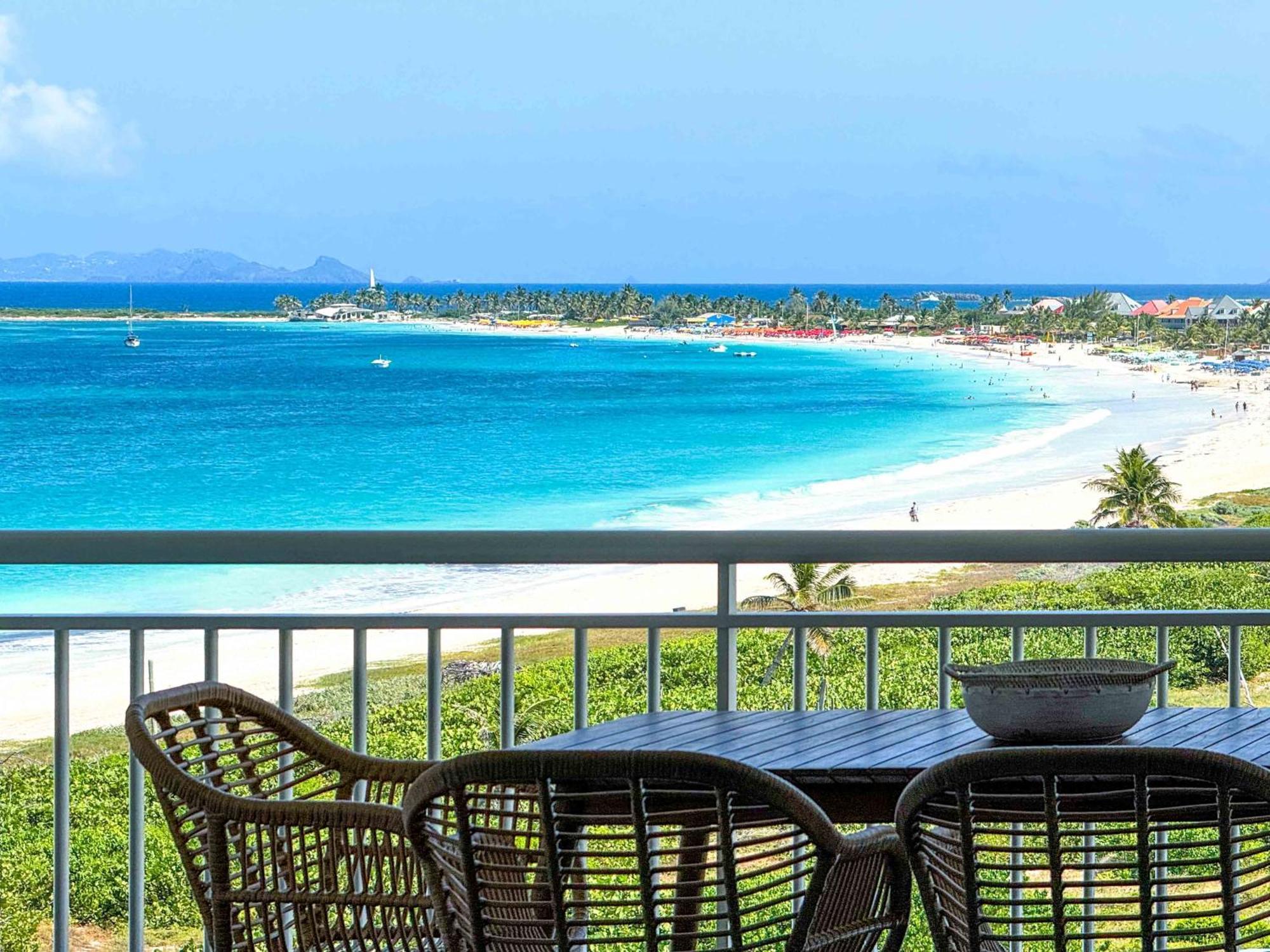 Top Floor Unit 520 Ft2 - 48 M2 With Stunning Dominant View On Ocean, St Barth, Orient Bay Cul de Sac Zewnętrze zdjęcie